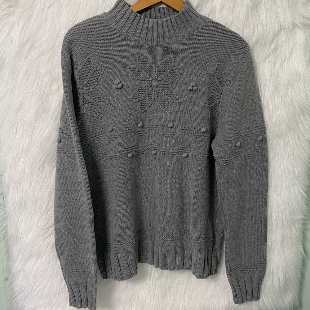 NWT Croft & Barrow Grey Knit Turtleneck Sweater
